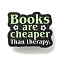 Books are Cheaper Zinc Alloy Brooches, Word Enamel Pins for Backpack, Suit, Black, 24.5x30.5x1.5mm