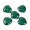 Synthetic Malachite Healing Stones, Heart Love Stones, Pocket Palm Stones for Reiki Ealancing, 30x30x11.5~12.5mm