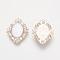 Alloy Rhinestone Flat Back Cabochons, with Acrylic Rhinestone, Oval, Light Gold, White, 32x25x4.5mm