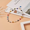 Natural Pearl & Millefiori & Brass Beaded Necklace for Women NJEW-JN04177-02-2