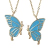 2Pcs Alloy Butterfly Pendant Necklaces NJEW-JN04550-3