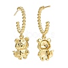 C-Shape with Tiger Chinese Zodiac Dangle Stud Earrings EJEW-E167-02G-2