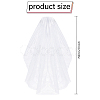 Glittered Long Mesh Tulle Bridal Veils with Combs OHAR-WH0025-14-2