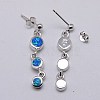 Natural Opal Dangling Earrings with Sterling Silver EJEW-G128-01-1