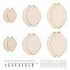 Yilisi DIY Unfinished Wooden Pendant Earring Making Kits DIY-YS0001-16-2