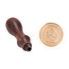   DIY Letter Scrapbook Brass Wax Seal Stamps and Wood Handle Sets AJEW-PH0010-C-4