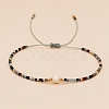 Glass Imitation Pearl & Seed Braided Bead Bracelets WO2637-03-1
