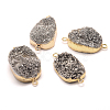 Electroplated Natural Druzy Agate Links G-P143-02G-2