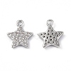 Brass Micro Pave Clear Cubic Zirconia Charms KK-E068-VF269-1