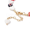Colorful Heart Flower Beaded Bracelet for Girl Women BJEW-TA00030-5