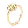 Flat Round with Star Cubic Zirconia Adjustbale Ring RJEW-I078-30G-NR-3