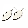 Sublimation Blank Wood Dangle Earrings with Brass Pins for Women EJEW-G356-01B-2