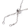 304 Stainless Steel Faceted Bar Link Chain Necklace Makings AJEW-JB01185-01-2