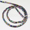 Electroplate Non-magnetic Synthetic Hematite Beads Strands G-J174-3x3mm-03-2
