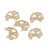 Brass Micro Pave Clear Cubic Zirconia Connector Charms KK-E068-VB055-4