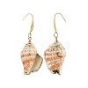 Electroplated Conch Shell Dangle Earrings EJEW-JE02984-03-2