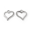 304 Stainless Steel Open Heart Charms X-STAS-F192-059P-3