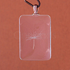 Rectangle Alloy Glass Pendants X-GLAA-Q047-18x25-02RG-2