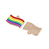 Rainbow Color Flag Alloy Enamel Pendants X-ENAM-K067-45-4