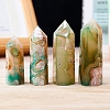 Point Tower Natural Green Cherry Blossom Agate Home Display Decoration PW-WG57748-01-1