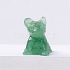Natural Green Strawberry Quartz Dog Figurine Display Decorations G-PW0007-017E-1