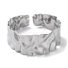 304 Stainless Steel Textured Open Cuff Bangle for Women BJEW-Q770-02P-2