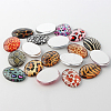 Leopard Print Theme Ornaments Decorations Glass Oval Flatback Cabochons GGLA-A003-18x25-GG-2