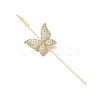 Butterfly Brass Crystal Rhinestone Ear Wrap Crawler Hook Earrings for Women EJEW-C097-03G-03-2