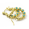 Ion Plating(IP) 304 Stainless Steel Round Beads Wrap Hoop Earrings with Enamel for Women EJEW-G293-16B-G-3