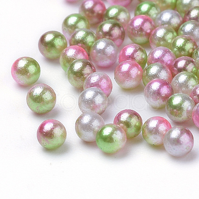 Rainbow Acrylic Imitation Pearl Beads OACR-R065-4mm-08-1