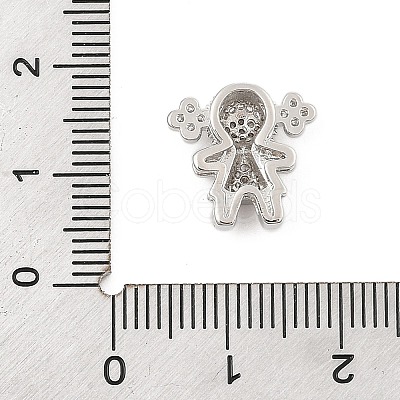 Brass Micro Pave Cubic Zirconia Slide Charms ZIRC-I068-27P-1