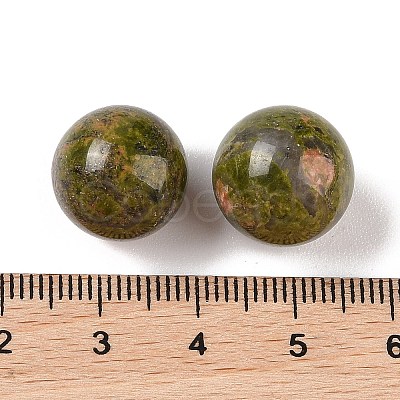 Natural Unakite No Hole Sphere Beads G-K353-04C-05-1