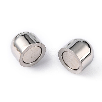 Tarnish Resistant Smooth 304 Stainless Steel Magnetic Clasps with Glue-in Ends STAS-H048-1-1