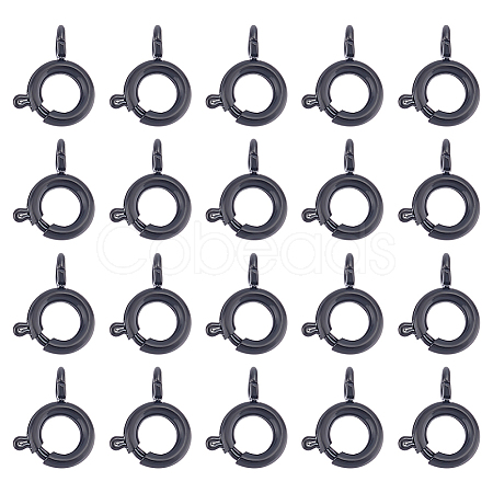 Unicraftale 20Pcs 304 Stainless Steel Smooth Surface Spring Ring Clasps STAS-UN0040-96EB-1