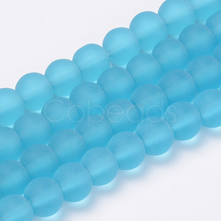 Transparent Glass Beads Strands GLAA-Q064-07-6mm-1