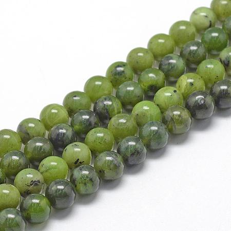 Natural Canadian Jade Beads Strands G-R446-12mm-08-1