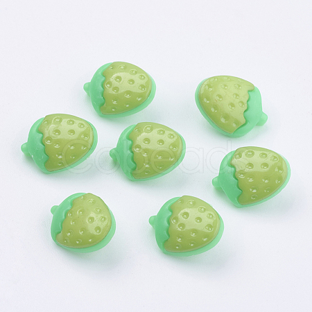 Acrylic Strawberry Shank Buttons X-BUTT-E025-08-1