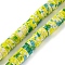 Baking Paint Synthetic Turquoise Beads Strands, with Enamel, Disc, Yellow, 4.5x2~2.5mm, Hole: 1mm, about 155pcs/strand, 15.24''(38.7cm)