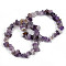 Unisex Chip Natural Amethyst Beaded Stretch Bracelets, Inner Diameter: 1-3/4~2 inch(4.5~5cm)