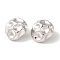 Rack Plating Brass Stud Earrings, Cadmium Free & Lead Free, Long-Lasting Plated, Nuggets, Platinum, 24.5x24mm